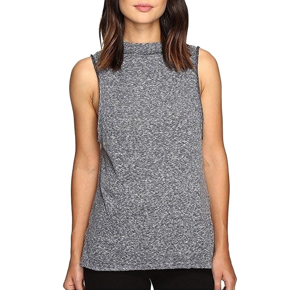 Free People Madrid Draped Top Medium Navy Gray - Picture 1 of 2